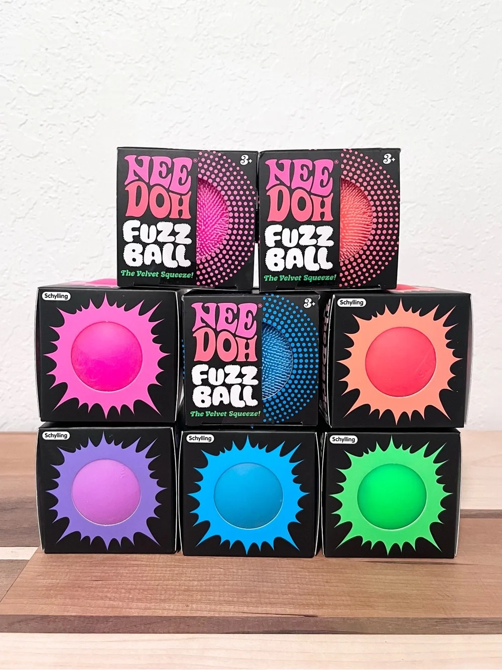 NeeDoh Glow in the Dark & NeeDoh Fuzz Ball The Velvet Squeeze Bundle Lot of 8